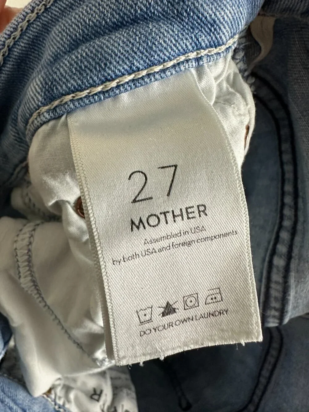 Mother Insider Crop Two Step Fray Jeans Womens 27 When Sparks Fly Light Wash